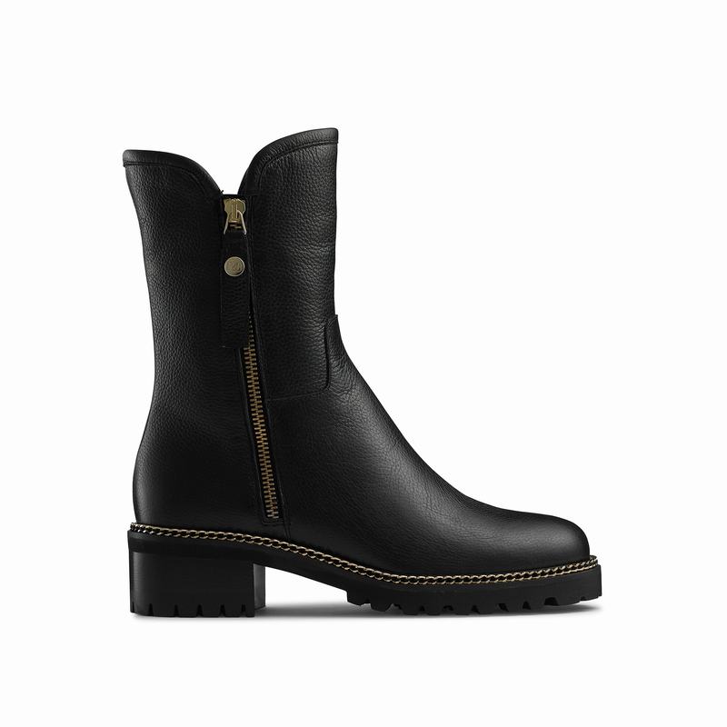 Russell & Bromley Montana Shearling Lined Boots Womens Black [JGM3066DS]